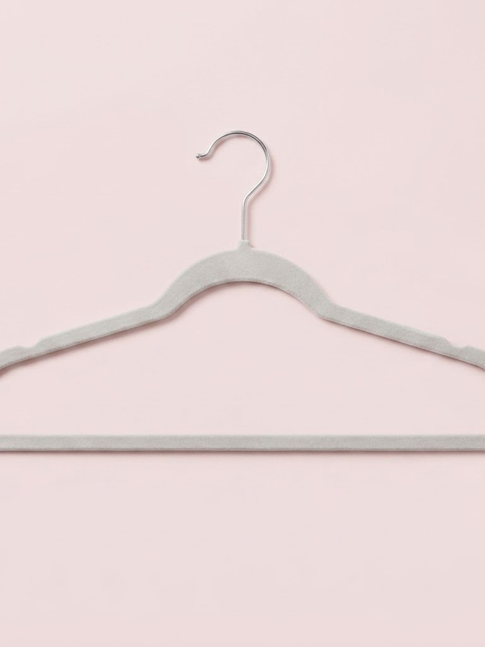 Gray Velvet Non-Slip Clothes Hanger - Neutral Home Accents Pack of 25